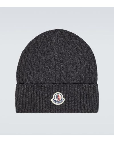 Moncler Logo Wool And Cashmere Beanie - Black