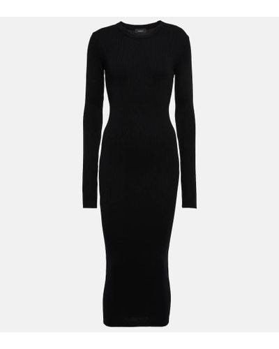 Wardrobe NYC Ribbed-knit Wool Midi Dress - Black