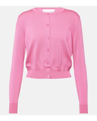 Carolina Herrera Silk And Cotton Cardigan - Pink
