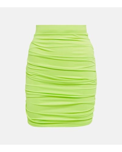 Alex Perry Ruched High-rise Miniskirt - Green