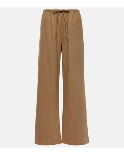Asceno Pantaloni in lana e cashmere - Neutro