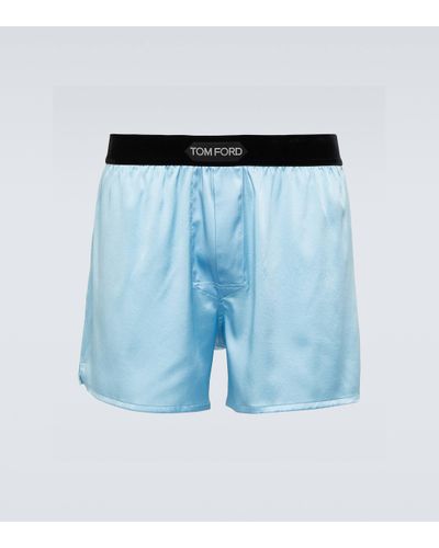 Tom Ford Silk-blend Boxers - Blue