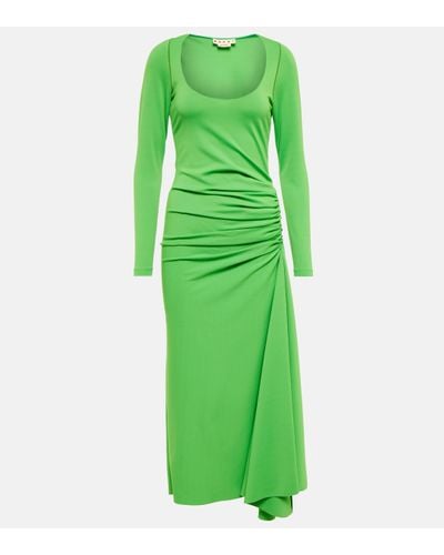 Marni Ruched Midi Dress - Green