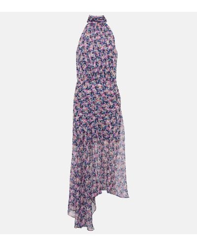 Veronica Beard Leia Printed Silk Midi Dress - Purple