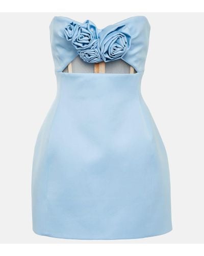 Magda Butrym Vestido corto de lana con abertura - Azul