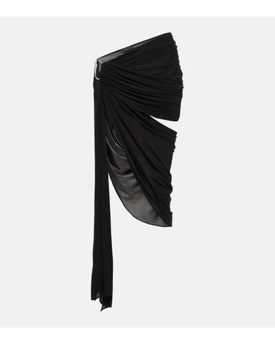 Mugler Asymmetric Crepe Beach Cover-up - Black