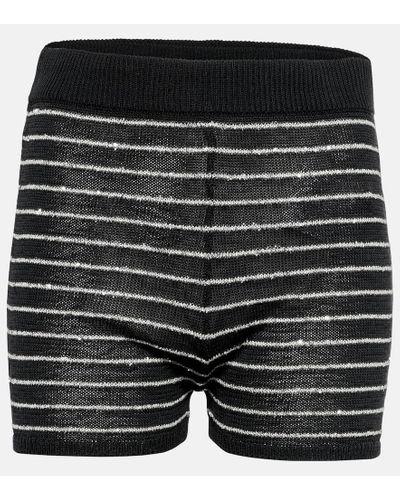 Brunello Cucinelli Shorts de punto de algodon - Negro