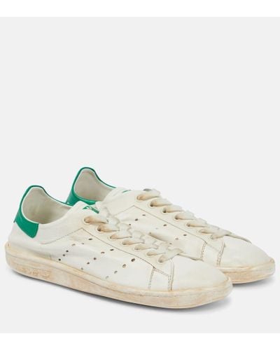 Balenciaga X Adidas Stan Smith Distressed Leather Sneakers - White