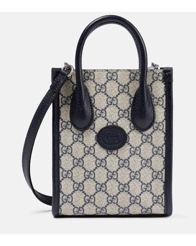 Gucci Cabas GG Supreme Mini en toile - Noir