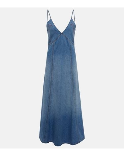 Chloé Denim Maxi Dress - Blue