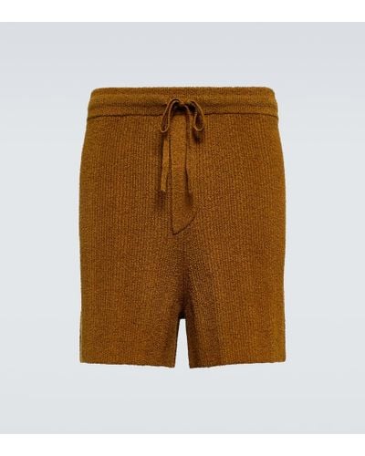 Nanushka Bronte Cotton-blend Terry Shorts - Brown