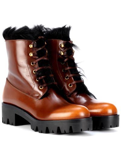 prada fur lined boots
