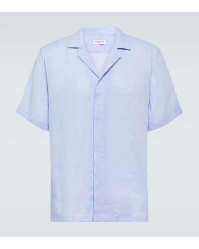 Orlebar Brown Camisa Maitan de lino - Azul