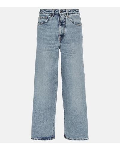 Totême Jeans anchos de tiro alto - Azul