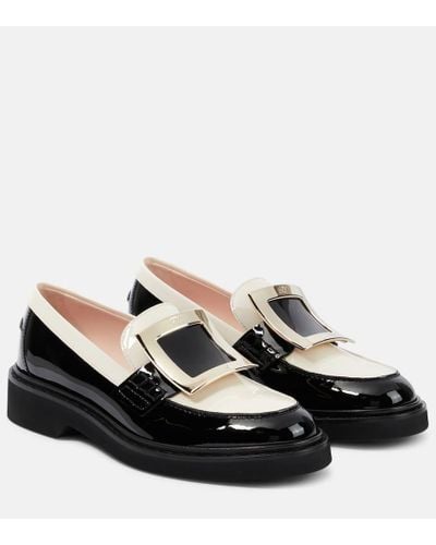 Roger Vivier Viv' Rangers Patent Leather Loafers - Black