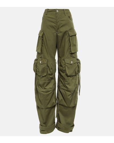 The Attico Pantalones Fern en popelin de algodon - Verde