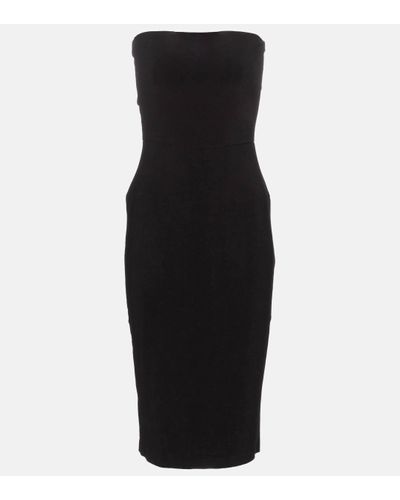 Norma Kamali Strapless Jersey-blend Midi Dress - Black
