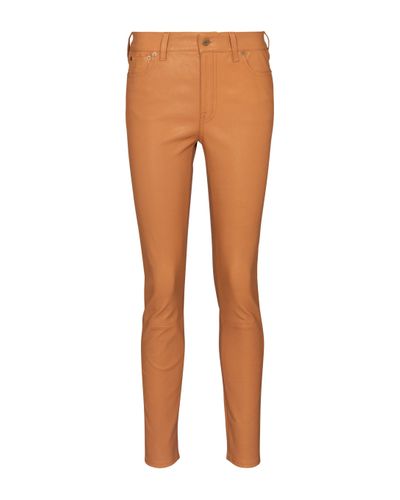 Polo Ralph Lauren High-rise Slim Leather Trousers - Multicolour