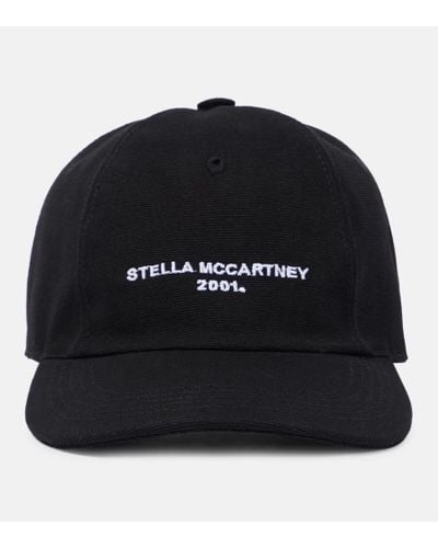 Stella McCartney Cappello da baseball in cotone con logo - Nero