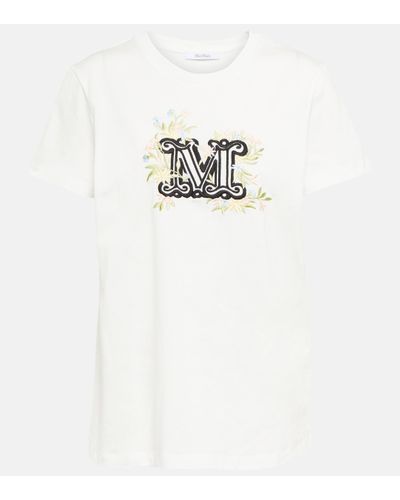 Max Mara Sacha Embroidered Cotton T-shirt - White