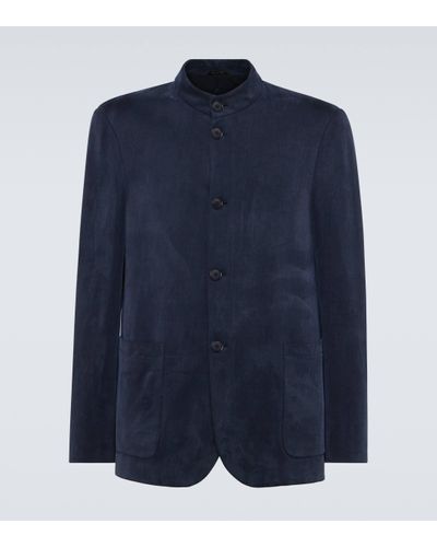 Giorgio Armani Twill Jacket - Blue