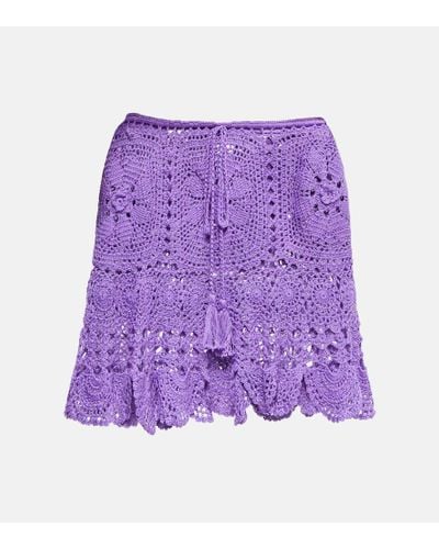 Anna Kosturova Crochet Miniskirt - Purple