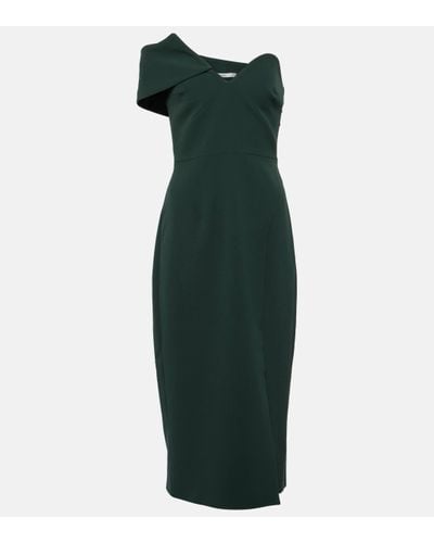Safiyaa Opal Asymmetric Crepe Midi Dress - Green