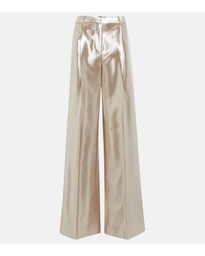 Altuzarra Dale Metallic Satin Wide-leg Pants - Gray