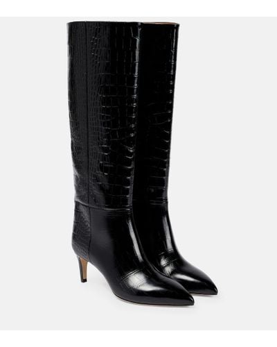 Paris Texas Embossed Croco Stiletto Boot Heel 60 - Black