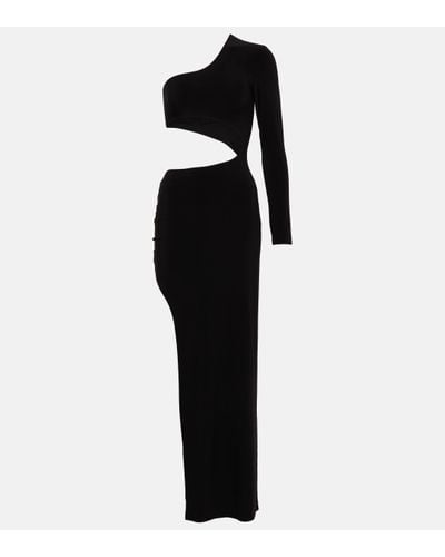 Norma Kamali Shane One-shoulder Cutout Stretch-jersey Gown - Black