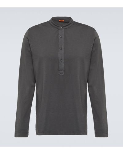Barena Cotton Henley Shirt - Grey