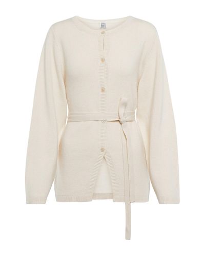 Totême Toteme Belted Cashmere Cardigan - White