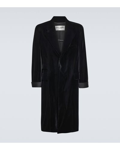 Saint Laurent Oversized Satin Coat - Black