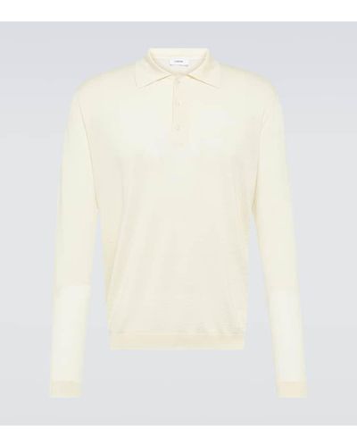 Lardini Wool, Silk, And Cashmere Polo Sweater - White