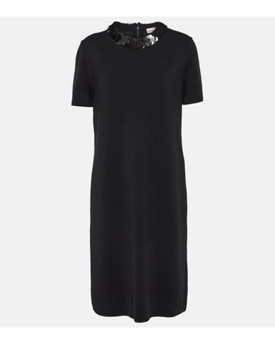 Tory Burch Sequined Wool-blend Midi Dress - Black
