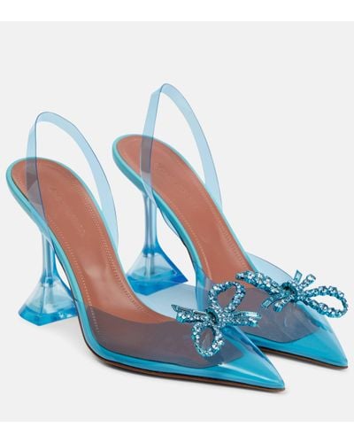 AMINA MUADDI Rosie Crystal-embellished 105mm Court Shoes - Blue