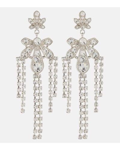 Rabanne Embellished Chandelier Earrings - White