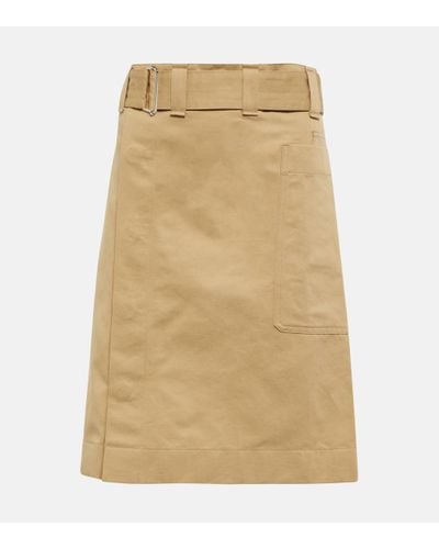 Lemaire Belted Cotton And Linen Miniskirt - Natural