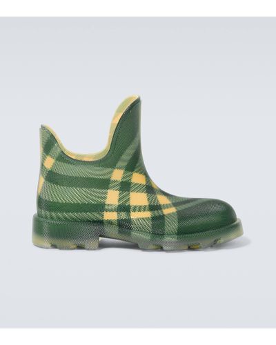 Burberry Marsh Check Ankle Boots - Green