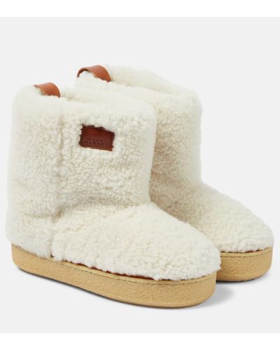 Isabel Marant Ankle Boots Frieze aus Shearling - Weiß