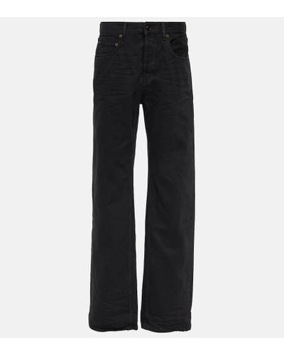Saint Laurent Jeans anchos de tiro alto - Negro