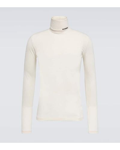Jil Sander Logo Turtleneck Sweater - White