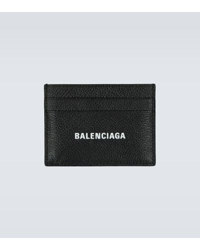Balenciaga Porte-cartes Cash en cuir - Noir