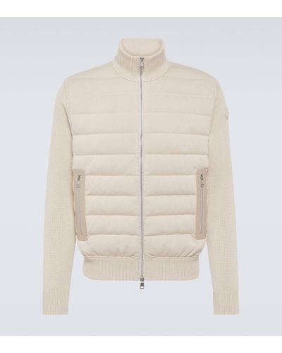 Moncler Leather-trimmed Cotton Cardigan - White