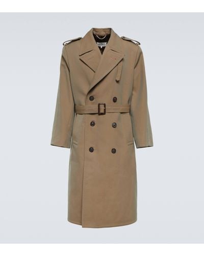 Maison Margiela Wool Twill Trench Coat - Natural