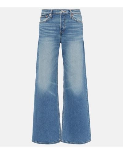 RE/DONE Mid-Rise Wide-Leg Jeans - Blau