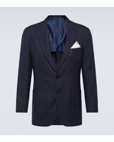 Kiton Cashmere, Silk, And Linen Tuxedo Jacket - Blue