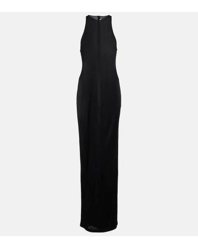 Saint Laurent Vestido largo de jersey - Negro