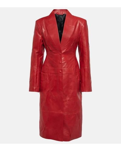 Acne Studios Leather Coat - Red