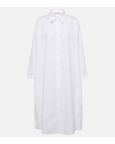 Marni Robe chemise en coton - Blanc